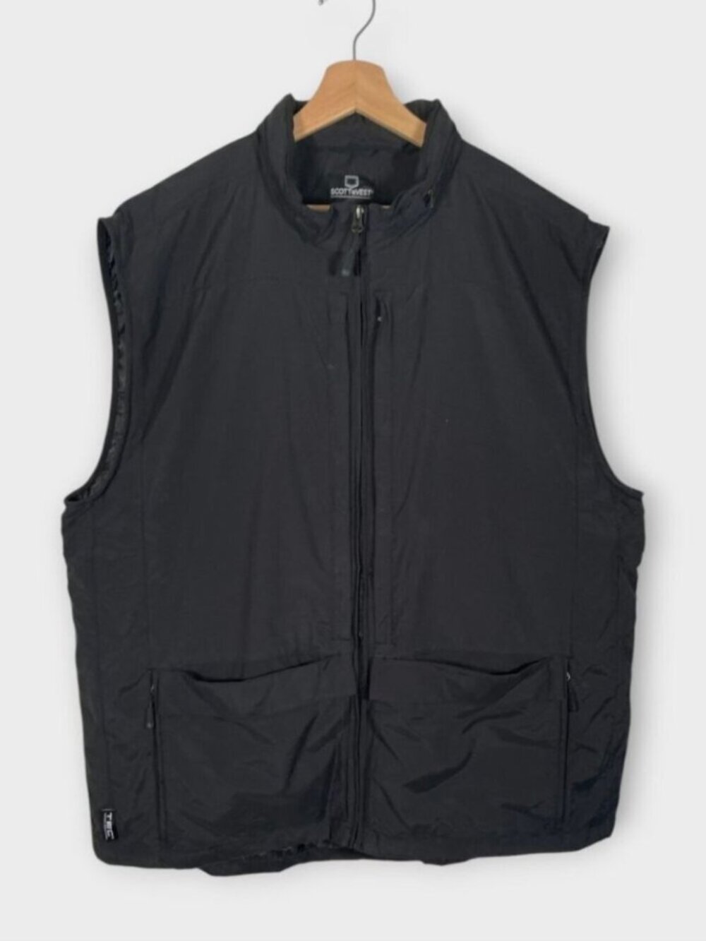SCOTTeVEST Vest Mens XXL Black RFID Travel Hooded Full Zip Pockets TEC Utility
